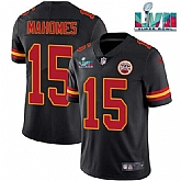 Men's Kansas City Chiefs #15 Patrick Mahomes Black Super Bowl LVII Patch Vapor Untouchable Limited Stitched Jersey,baseball caps,new era cap wholesale,wholesale hats